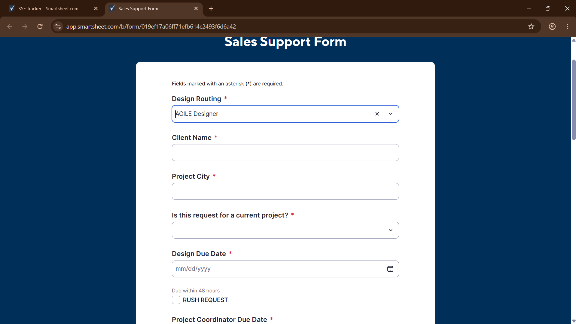 Smartsheet automation screenshot 1